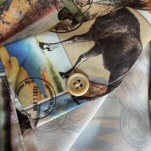 Unique Yellowstone National Park multi-colored Men’s 2XL SS button up shirt.